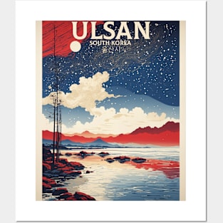 Ulsan South Korea Starry Night Travel Tourism Retro Vintage Posters and Art